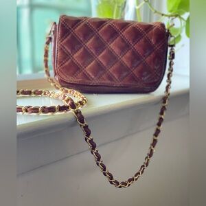 Camel quilted crossbody